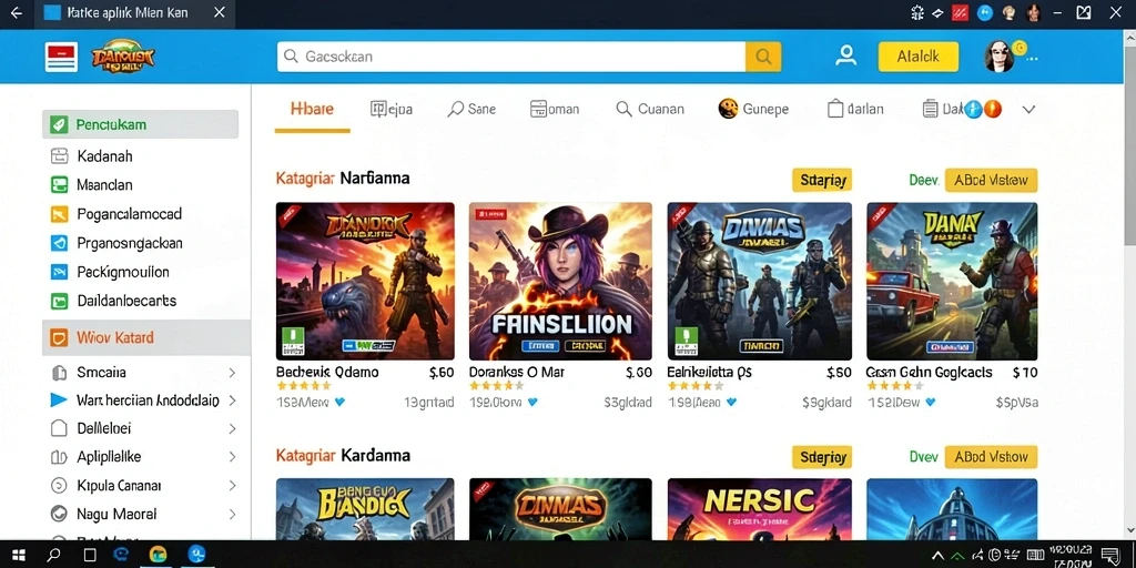 Tampilan utama dengan navigasi intuitif.