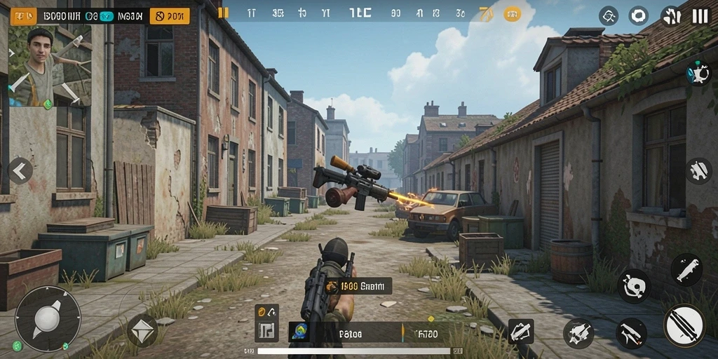 Screenshot menampilkan karakter utama dalam aksi penuh adrenalin.