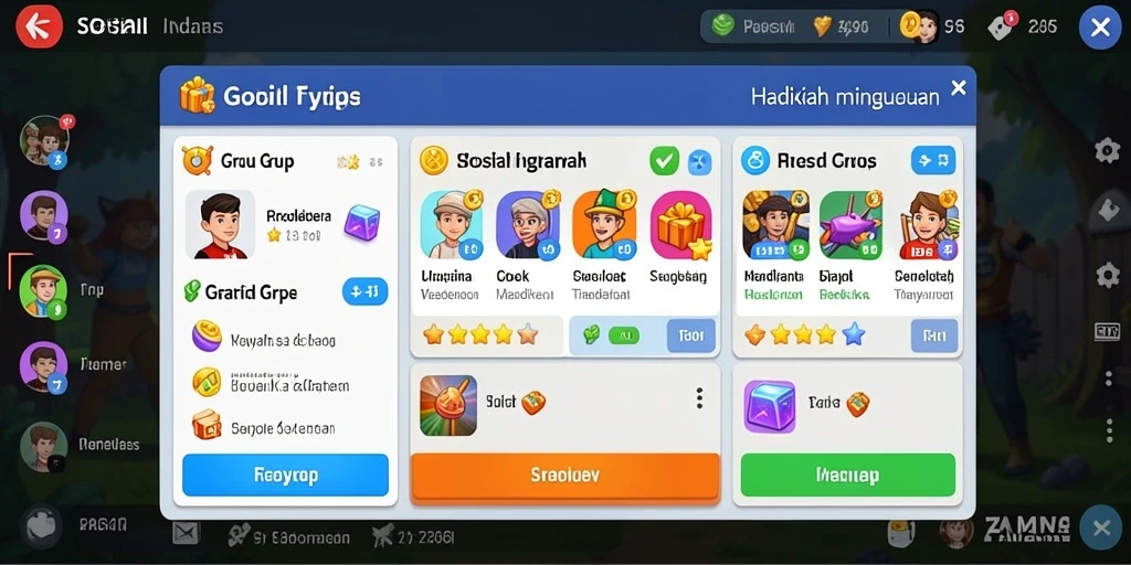 Tampilan karakter dengan desain yang menarik.