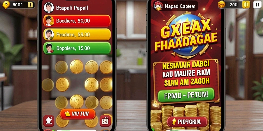 Screenshot aplikasi RSNVIP7 menunjukkan antarmuka permainan yang menarik.
